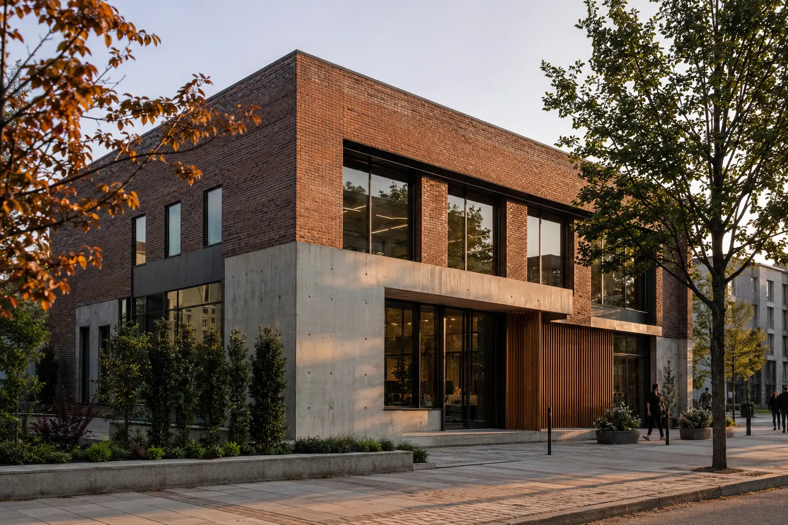 Completed brick and concrete commercial renovation